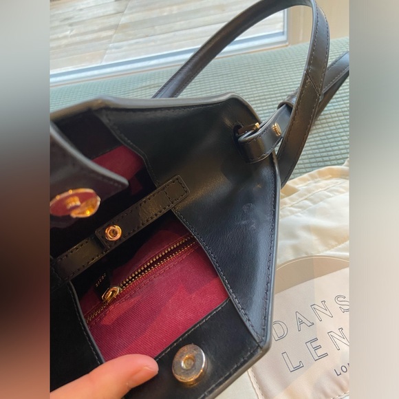 DANSE LENTE BLACK LEATHER BUCKET BAG JOHNNY GOLD HW - Picture 15 of 16